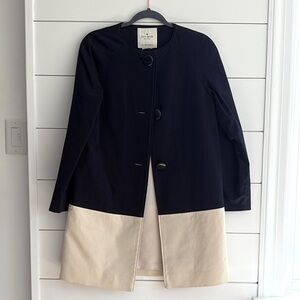 Kate Spade Black and Cream Trench Coat